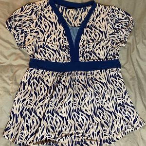 Navy/White Tie Back Top